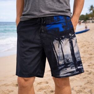 Swim Shorts Trunks Mens Board Size 40 32‎ Black Surf Beach Swimming Swimwear